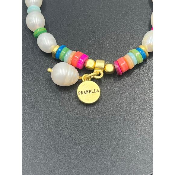 Pranella Semiprecious Heishi Beads White Freshwater Pearls Stretch  Bracelet - Picture 4 of 7